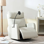 Sillón reclinable giratorio eléctrico de tela gris claro para 1 persona