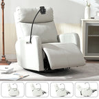 Sillón reclinable giratorio eléctrico de tela gris claro para 1 persona