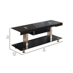Mueble de TV Black Chrome, Estante de cristal, Asientos 1