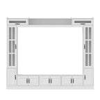 Mueble de TV Moderno Blanco con Puertas de Cristal Templado, 1 Persona, 96.9" An.
