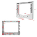 Mueble de TV Moderno Blanco con Puertas de Cristal Templado, 1 Persona, 96.9" An.