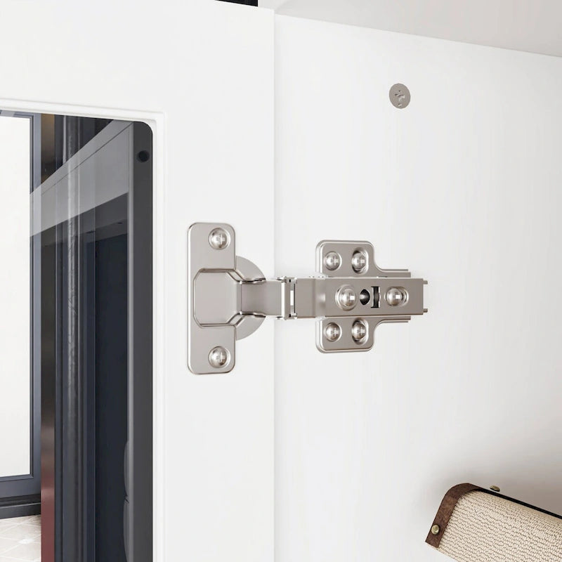 Mueble de TV Moderno Blanco con Puertas de Cristal Templado, 1 Persona, 96.9" An.