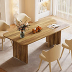 Mesa de comedor rectangular moderna color blanco crema para 4-6 personas con patas de diseño de arco