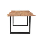 Mesa de comedor de Acacia con borde natural tipo mariposa marrón, para 8 personas