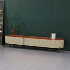 Mueble de TV moderno color caqui con 3 cajones