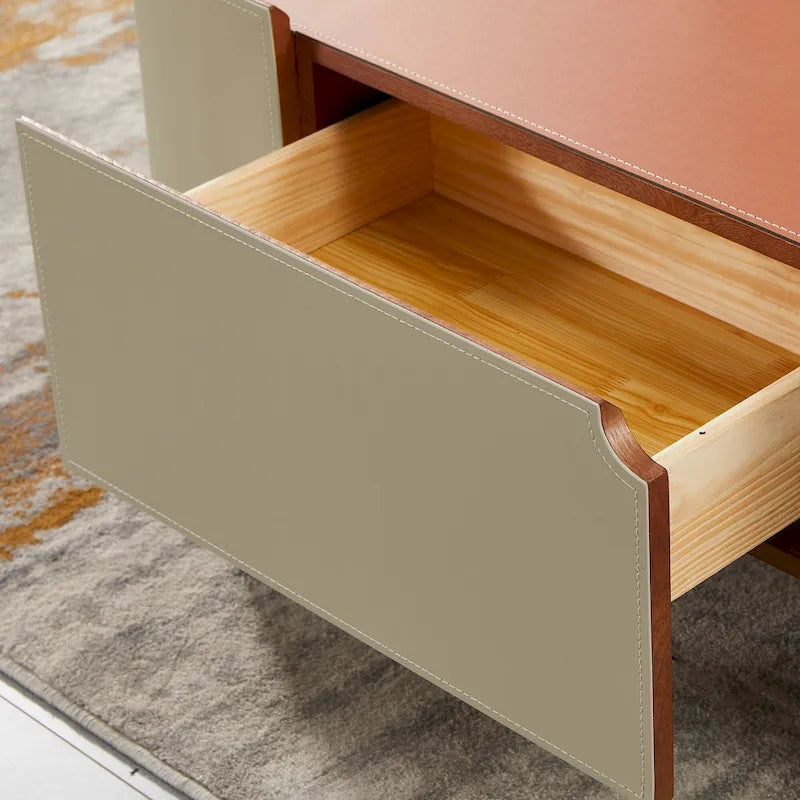 Mueble de TV moderno color caqui con 3 cajones