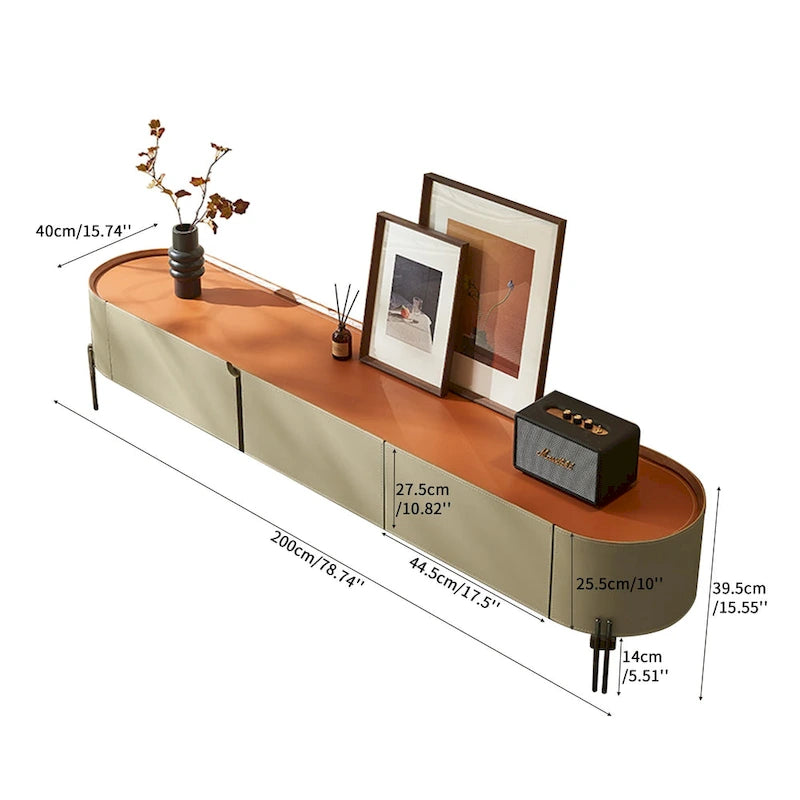 Mueble de TV moderno color caqui con 3 cajones